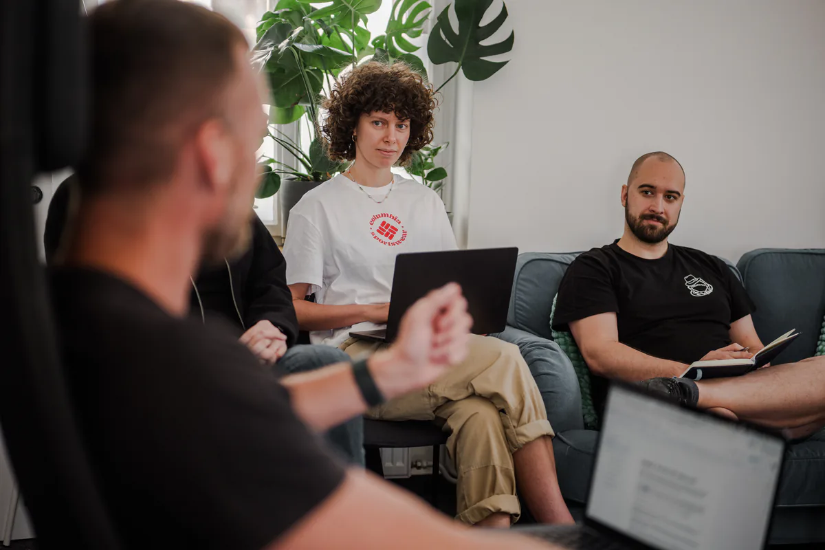 A Trinera team meeting in the office