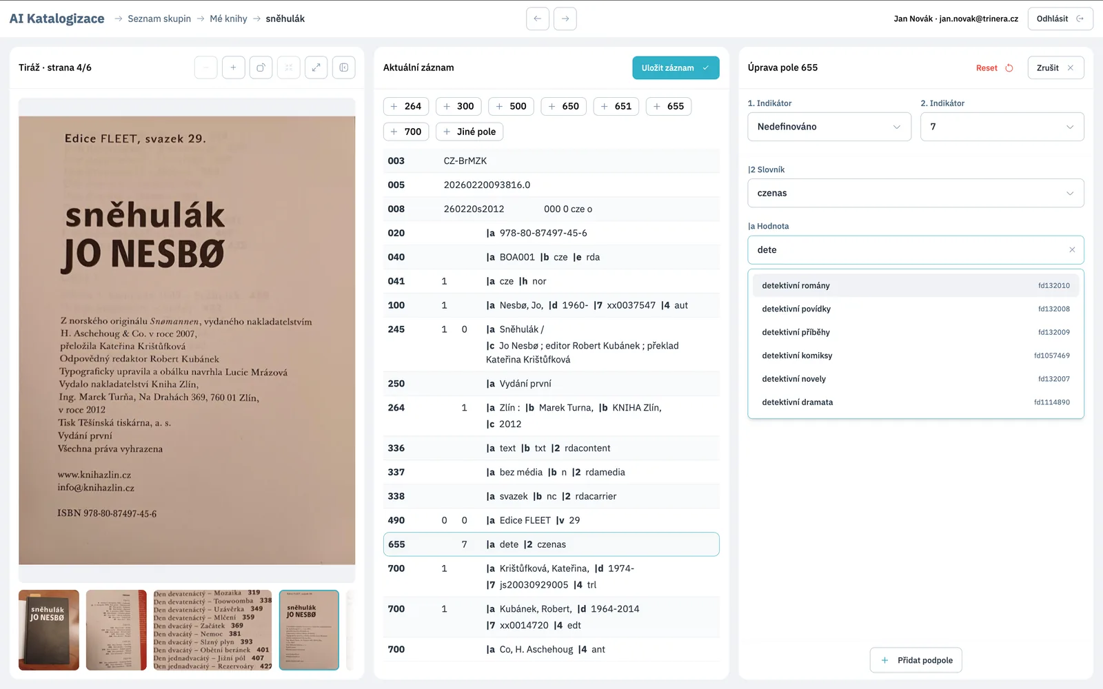 The web-based MARC 21 editor in AI Cataloging
