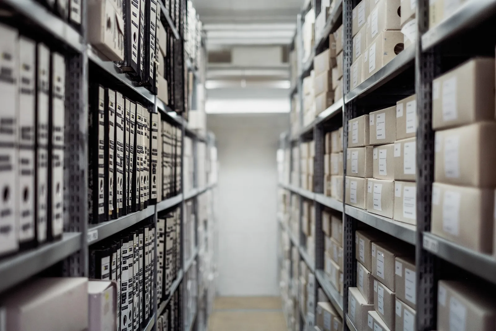 Archive shelves full of documents
